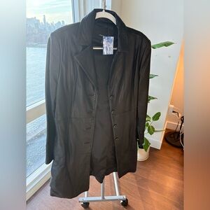 VINTAGE Jones New York Buttery Stitch Leather Trench